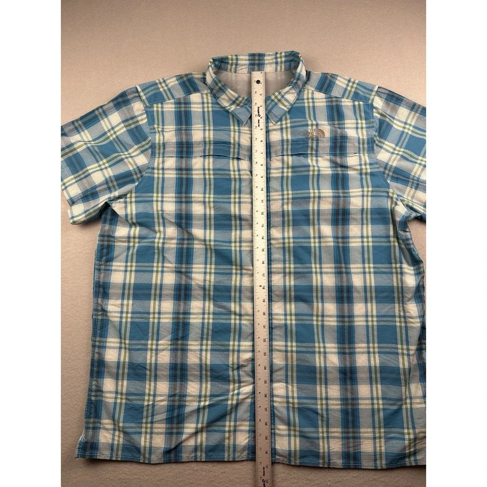 The North Face Button Down Shirt Mens XL Blue Fast Dry Mesh Vented Short Sleeve